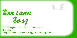 mariann bosz business card